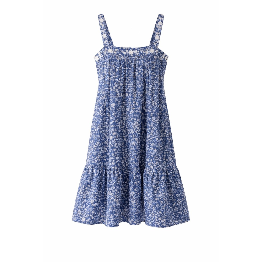 Mi Golondrina "Lila Azul"‎ Floral Embroidered Dress – Blue – Size M